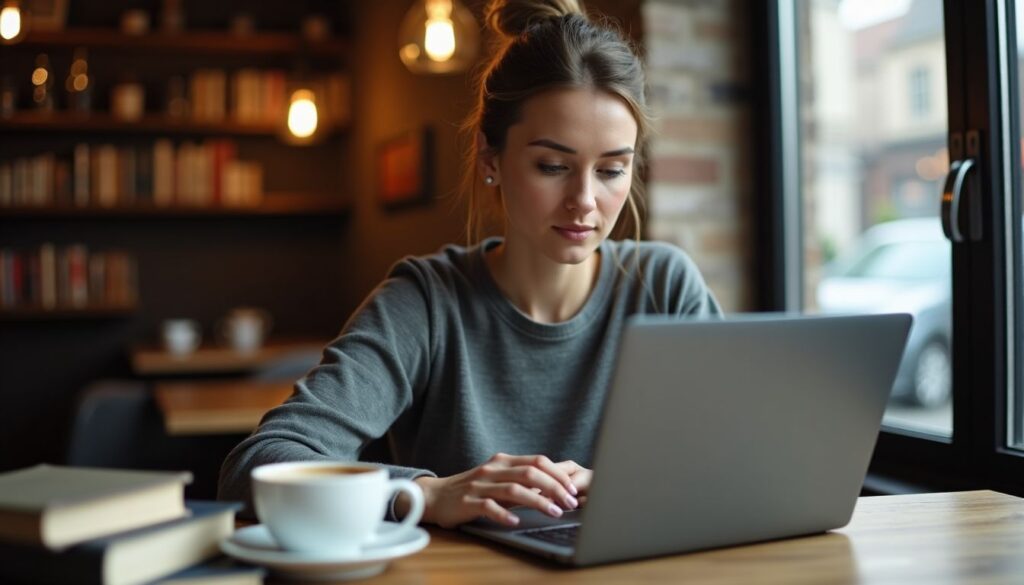 rédactrice web en train de rédier un article de blog efficaces en 5 étapes simples.